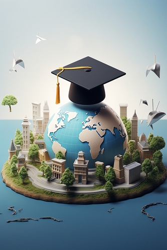 Graduation with Graduation Hat for Abroad Travel